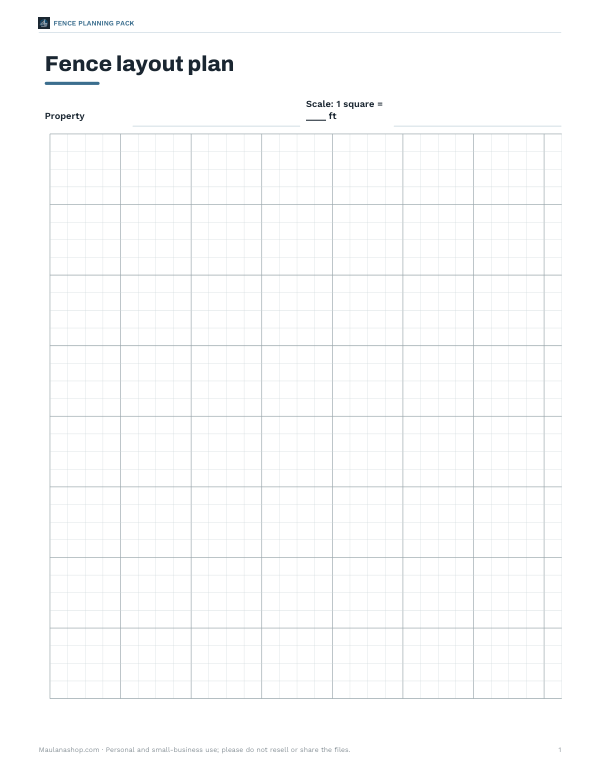 Preview of Printable Fence Layout Graph Paper